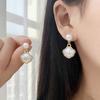 Shell Pearl Earrings for Women Unique Design Small Stud Earrings French Style Shell Pendant Dangle Earrings Lightweight