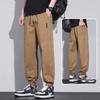 Men's Loose Drawstring Pants Workwear Nine-minute Pants Casual Lace-up Sweatpants