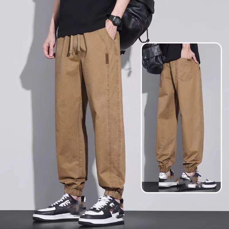 Men's Loose Drawstring Pants Workwear Nine-minute Pants Casual Lace-up Sweatpants