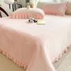 Milchfleece Lila Bettbezug Laminierte Baumwolle Einteiliges Rutschfestes Spannbettlaken Decke Doppel Kristallfleece Tagesdecke