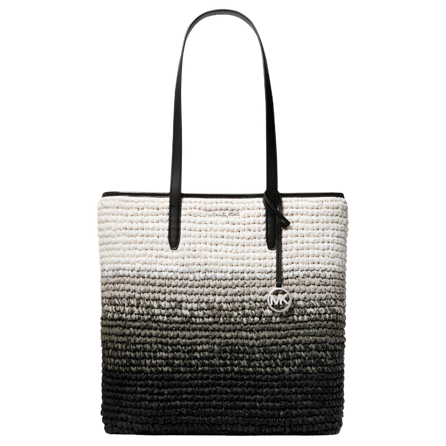 

Michael Kors The Michael Brand Logo Gradient Woven Design Straw Shoulder Bag Large Women Shoulder Bag Black 35S5S01T3W-BLACK Basic Set (Bag+Dust Bag)