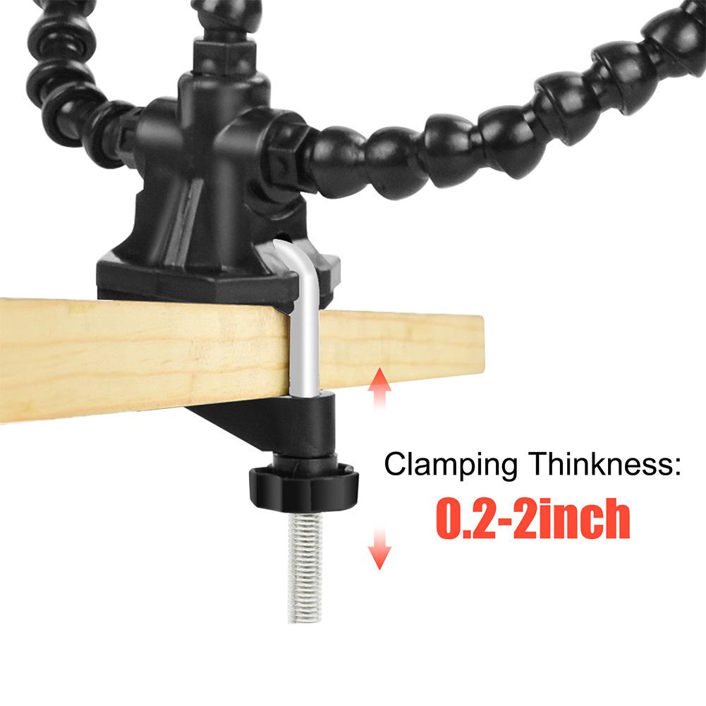 Desk Clamp Soldering Third Hand Tool 3/4/5 Pcs Flexible Arms PCB Holder Stand Solder Stand for Electronics Repair Jewelry Hobby