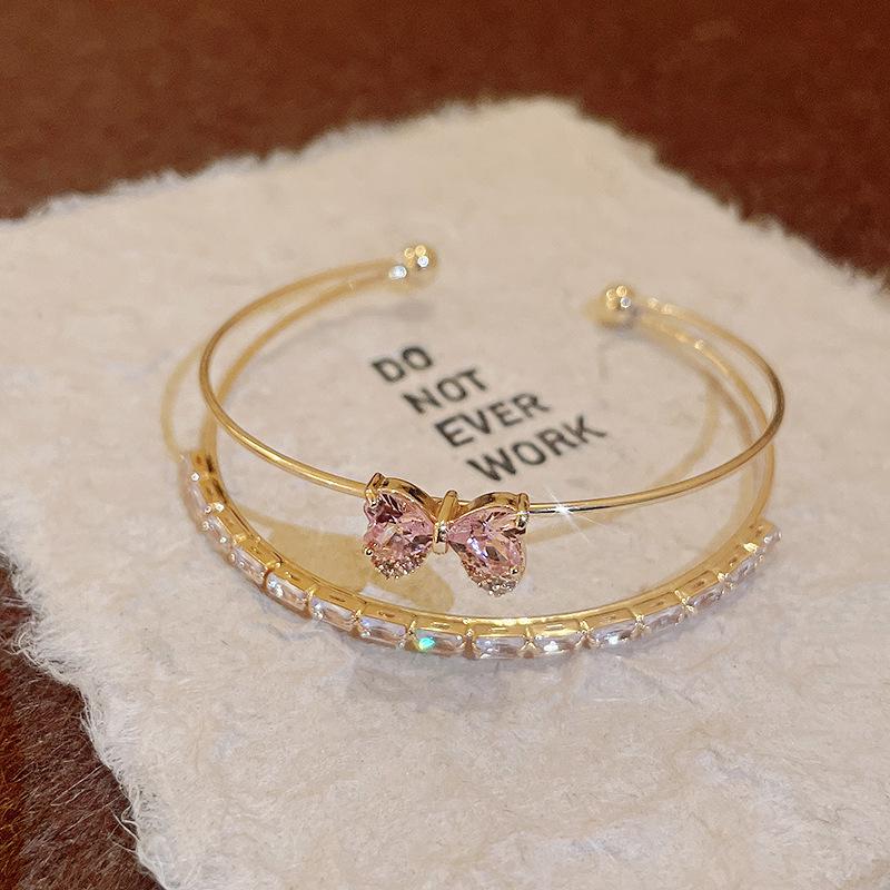 Europejsko-Amerykańska Otwarta Bransoletka Okrągła z Cyrkoniami – Lekko Luksusowa Bransoletka High-End dla Kobiet