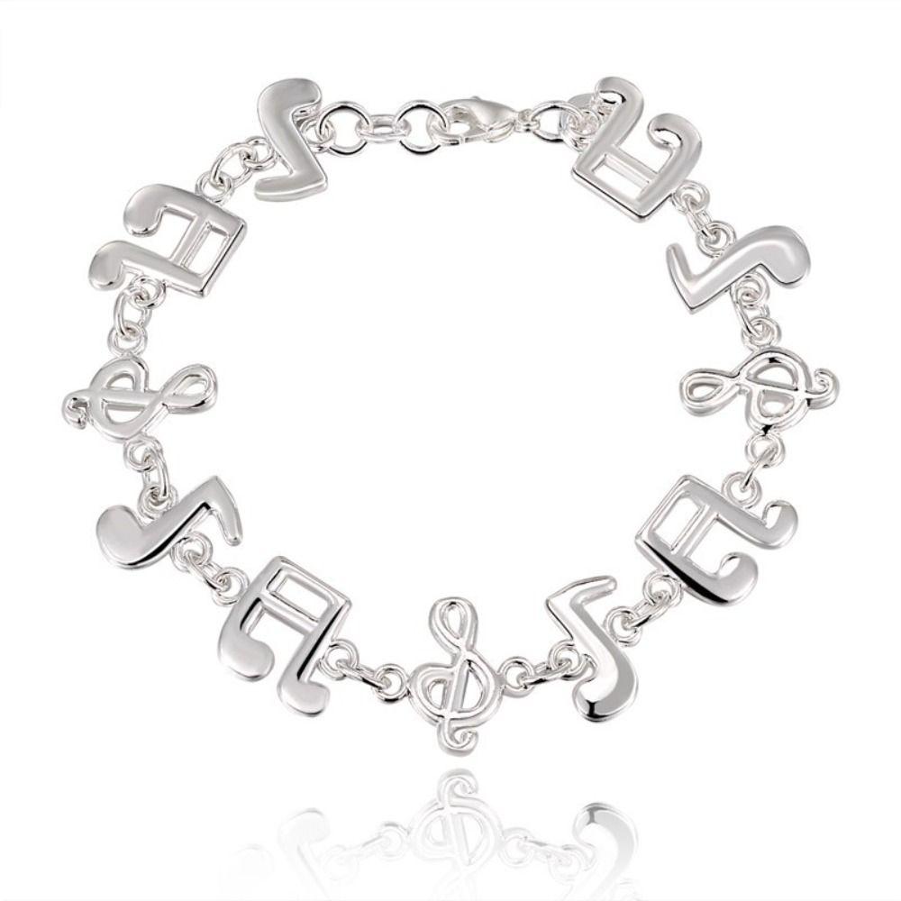 Adjustable Silver Bangle Aesthetic Eight Note Hand Chain Beautiful Music Note Bracelet  Girl