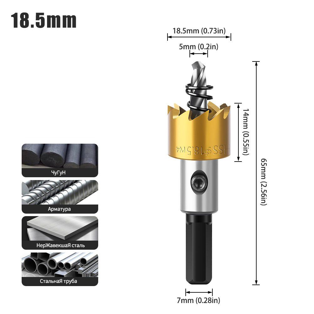 Cobalt Titanium Coated Hole Saw Kit – High-Speed Steel Opening Tool for Metal, Stainless Steel, Aluminum & Iron Sheet