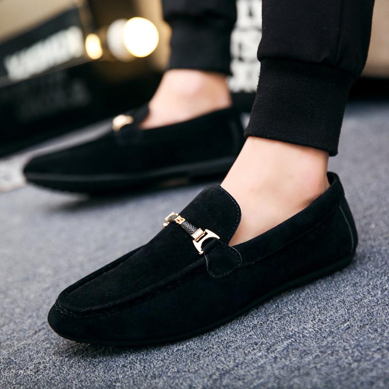 Tavasz Nyár Férfi Piros Velúr Lábbeli Slip-On Puha Mokaszin Légáteresztő Férfi Bőr Laposcipő Vezetői Cipő Kézzel Készített Alkalmi Cipő Férfi
