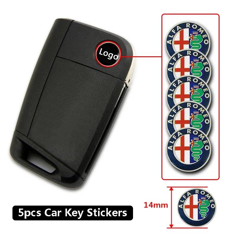Car Stickers For Alfa Romeo 5/10Pcs Car Key Badge Sticker For Alfa Romeo 156 159 147 4C 8C 166 Giulia Giulietta Mito Stelvio Spi