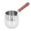 Mini Milk Warmer Pot Small 304 Stainless Steel Multi Functional Wooden Handle Mini Melting Pot Non Slip Portable for Outdoor