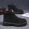 Botas de trabalho estilo britânico de cano alto masculinas de outono - Botas curtas coreanas da moda com sola grossa