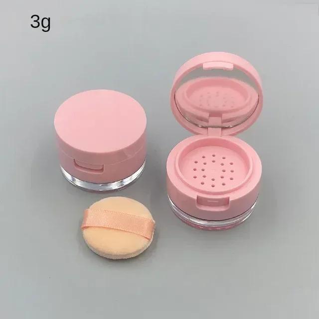 3g/5g Mini Pudełko na Puder Sypki Przenośne Plastikowe Puste Pojemniki na Puder w Dużych Ilościach z Sitkiem Lusterkiem Słoiczek Kosmetyczny Akcesorium do Makijażu Podróżne