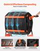 VEVOR Compost Tumbler, 200L Dual Chamber Outdoor Tumbling Composter with 2 Sliding Doors and Aeration System