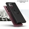 for Samsung Galaxy S24 S23 S22 S21 FE Plus Ultra Case Liquid Silicon Ring Holder Stand Cover Soft Shell Anti-fall NonSlip Fundas