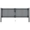 Fence Gate - vidaXL - Double Door - Powder-coated Steel - 306x150 Cm - Anthracite