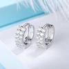 Silver Plating Needle Earrings Fashion High Quality Jewelry Double Row Crystal