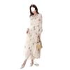 French Spring and Autumn New Printing Mori Super Fairy High Waist Thin Romantic Long Sleeve Long Dress Niche Design