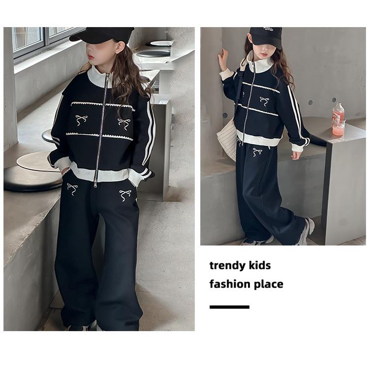 2025 Girls' Fashionable Spring & Autumn Tracksuit: Stylish Jacket for Big Kids