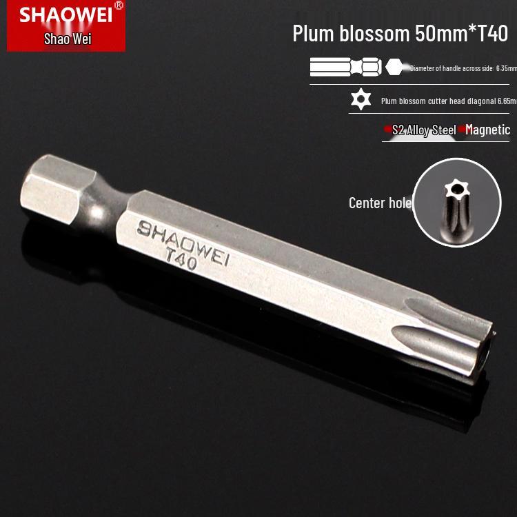 Magnetic 50mm Star Screwdriver & Hex Bit Set for Electric Drills