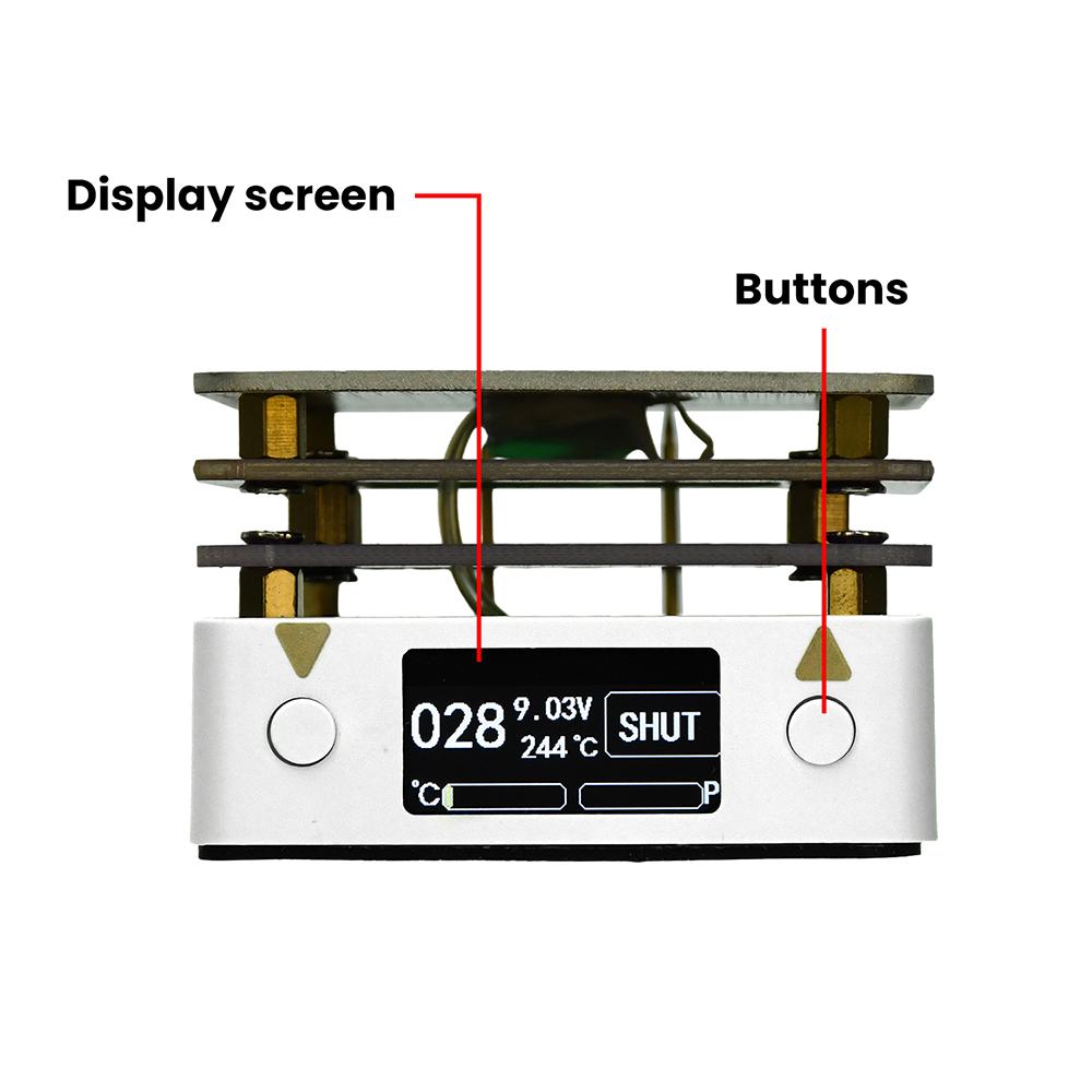 Placa de Aquecimento Mini de Temperatura Constante PD65W 20V, 10–300°C, Placa de Aquecimento Ajustável Digitalmente com Porta Tipo-C