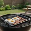 Striped Groove Grilling Tray with Handle Grilled Fish Platter Outdoor BBQ Grill Pan  Camping