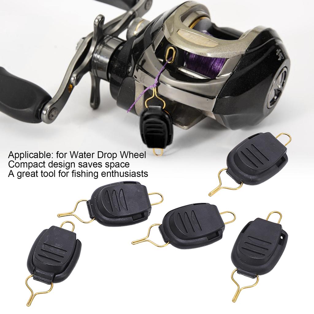 5 STÜCKE Angelschnurstopper Baitcasting Rolle Angelschnurclip Halter Schnalle Keeper Angelzubehör Schwarz
