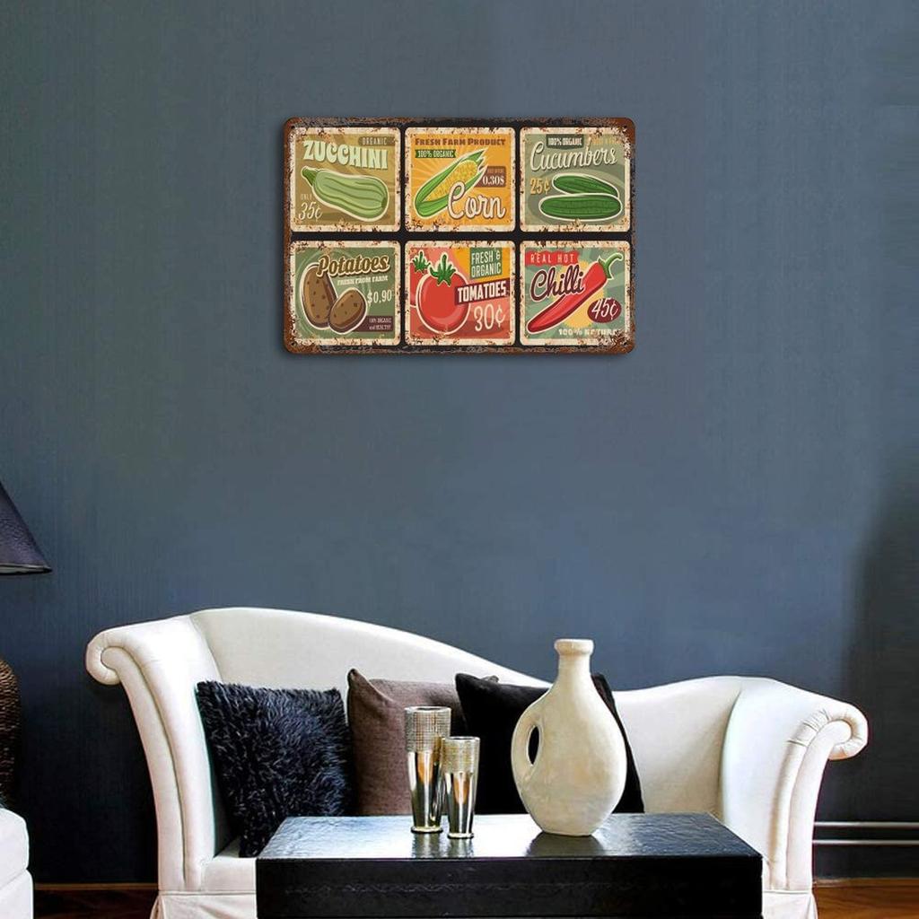 1 Pack Rustic Vintage Metal Sign Décor, Worn-effect Iron Surface, Indoor Artwork for Home Bar Coffee Shop Kitchen Hallway or Living Room Display