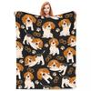 Happy Dog Süße Beagle Decken Fleece Wohndecke Leichte Überwurfdecken für Sofa Bettwäsche Reise Decken Tagesdecke Steppdecke