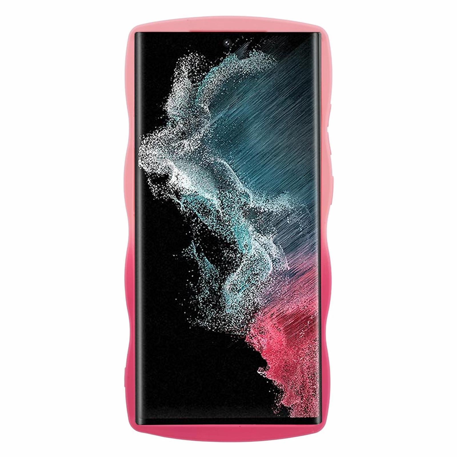 

JTW Series for Samsung Galaxy S22 Ultra 5G Case Dual Color Rubberized TPU Phone Cover Pink+Rose
