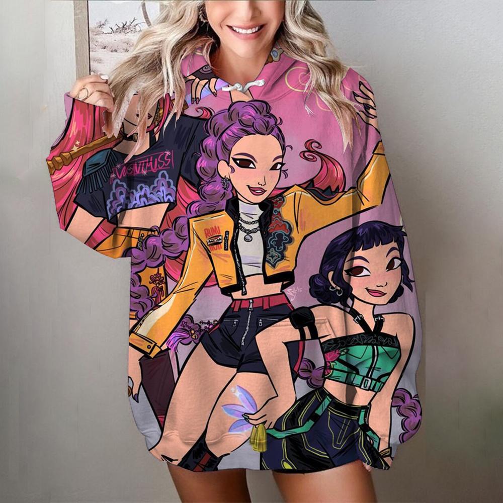 Women's Hoodie KPop Demon Hunters Sweatshirt Hood Casual Personalized Street Wear Vacation Wearing