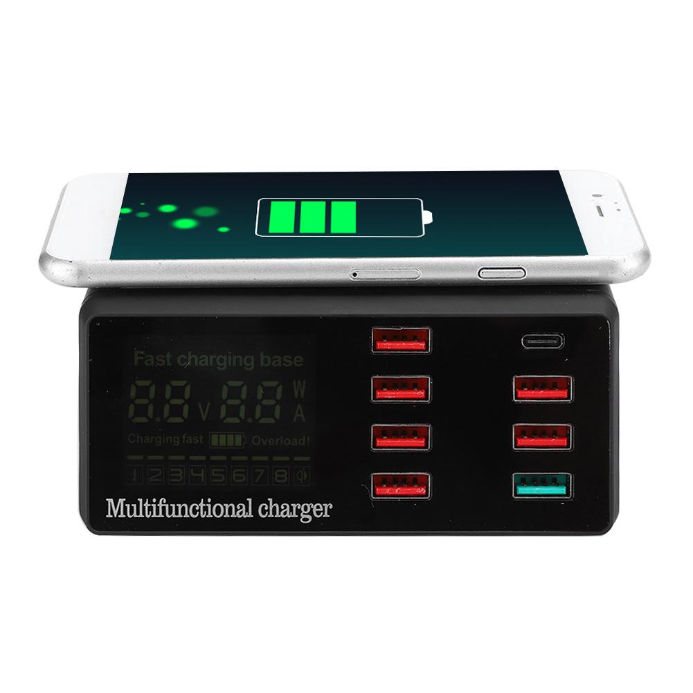 Smartes kabelloses Ladegerät 100W Digitales Handyzubehör 18W Typ C Aufladung für QC3.0 PD (Noir )