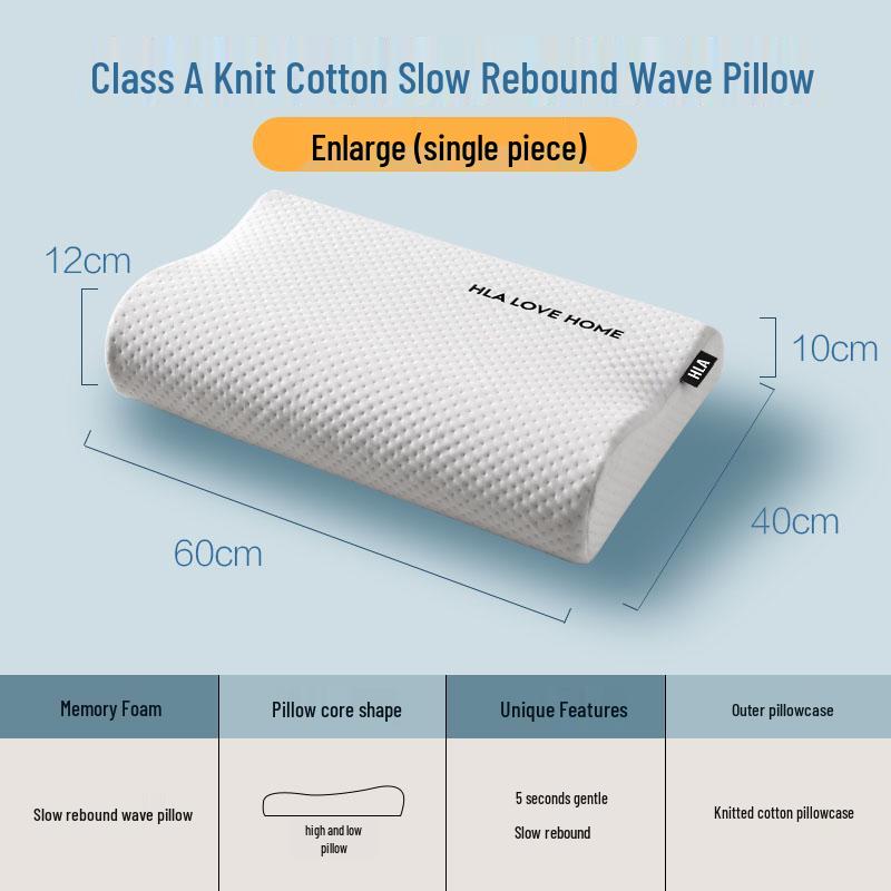 Men's Knitted Memory Foam Pillow Pair - Slow Rebound, Neck Support, Pressure-Free Comfort for Enhanced Sleep