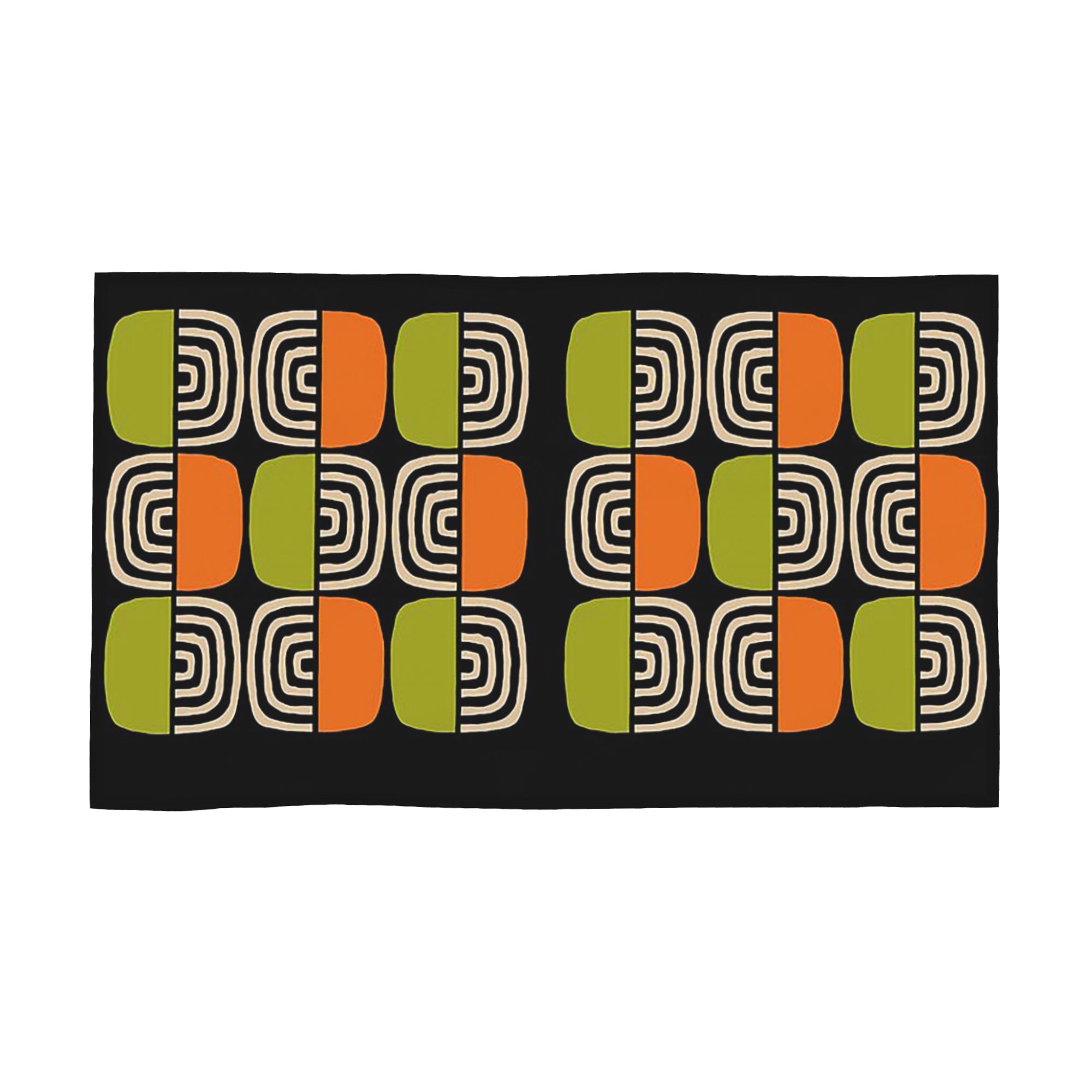 

Half Concentric Circle Pattern Black Orange Green and Beig Soft Face Towel Quick Dry Pool Bath Cotton Towels Breathable W40*H60(CM)