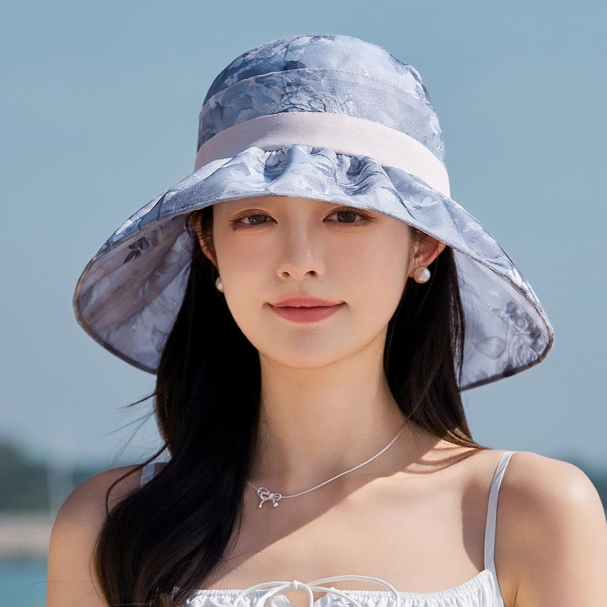 

Eugen yarn bucket hat women s spring summer breathable sunscreen fashion versatile sun hat thin sun hat M（56-58cm） фіолетовий