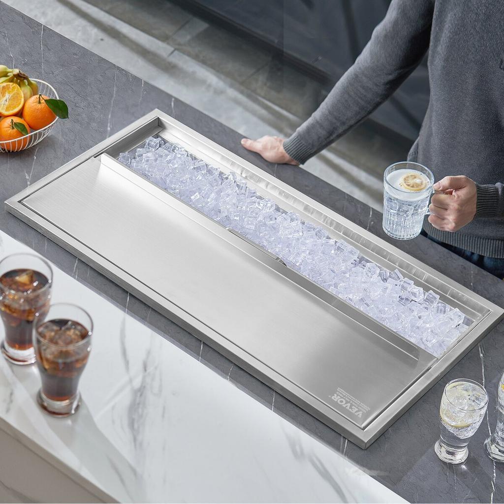 36"x18"x14" Drop In Ice Chest Ice Cooler Ice Bin Stainless Steel w/Cover