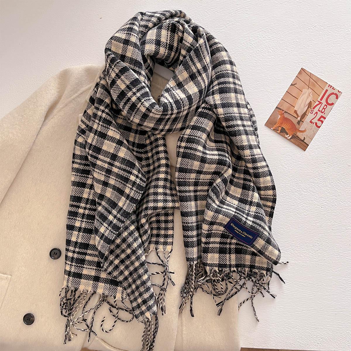 

Fashion Classics Plaid Designer Winter Scarf Women Luxury Outdoor Cashmere Shawl Blanket Wrap Pashmina Tassel Warm Lady 53x200cm