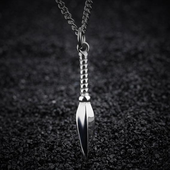 Factory Price Direct Batch, Pure Steel With Chain, Personalized Cool Spearhead Titanium Steel Men'S Necklace Three Colors