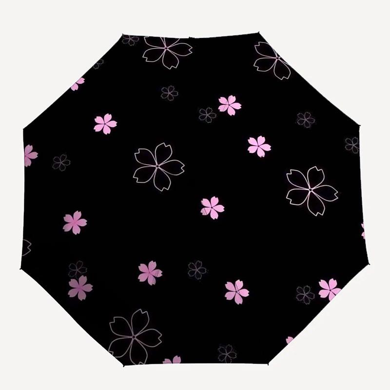 1pc Sakura Pattern Design Umbrella with Plastic Handle,Suitable for All Seasons Umbrellaptys26022