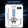 2PCS H7 H4 H1 H11 HB3 9005 HB4 9006 Halogen Headlight Car Light Hi/Lo Beam 6000K 12V Cool Blue Hyper White Bulb