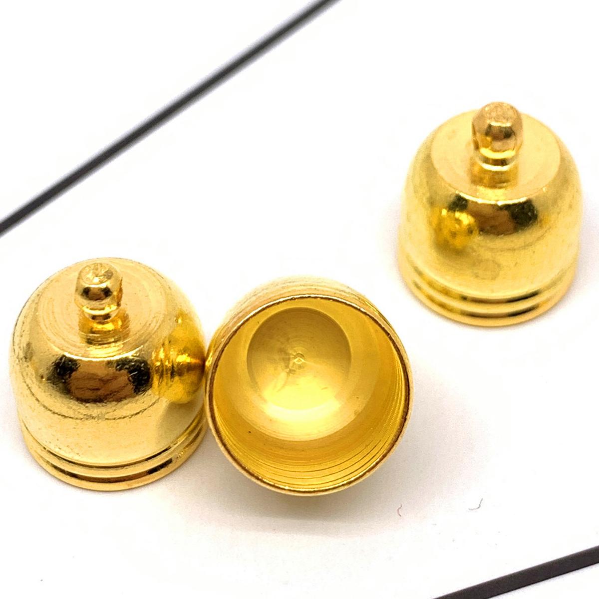 

20-100PCS 4-12mm End Tip Tassel Caps Fastener Round Crimps End Beads Caps for Necklace Pendant Jewelry Making Findings Supplies 6mmx9mm - 50PCS золотий