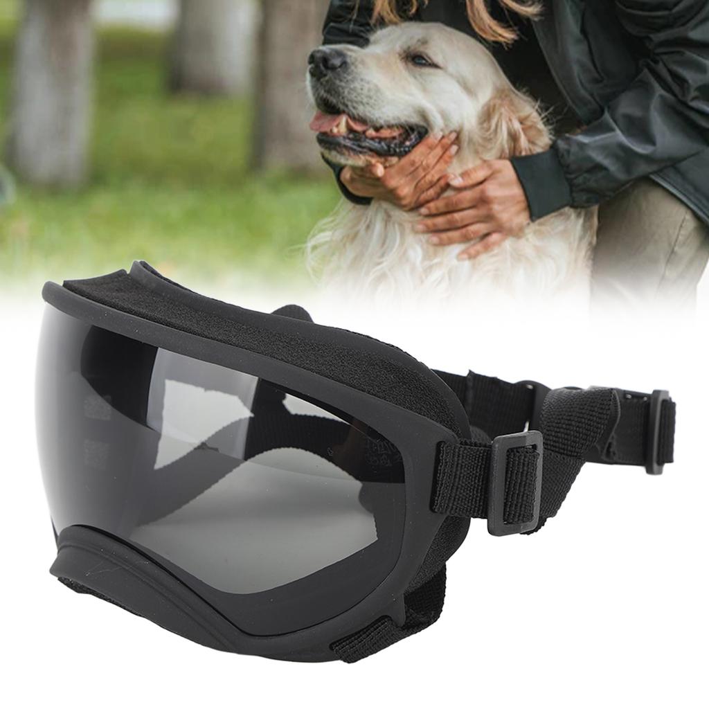 Large Dog Sunglasses UV Protection Windproof Anti Fog Adjustable Dog Goggles for Outdoor Dogs Eye Safety Grey
