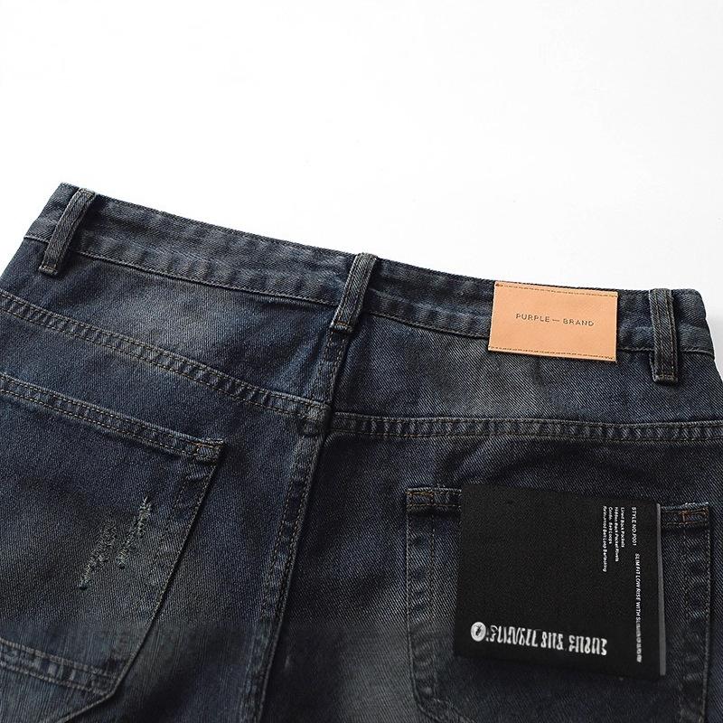 Jeans Retro Vintage Straight Legs High Street Washed Ripped Casual Pants Trousers