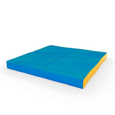 Gymnastic mat Comet 100x100x10 (4 piece) - blue-yellow