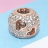 Newpure Copper Rose Gold Circular Hollowed-Out Petals Pendant Beads Fit Original Charms Bracelet Diy Women Jewelry