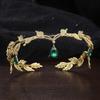 Leaves Shape Eyebrows Drop Headband Rhinestone Bride Tiara Headwear Forehead Chain  Ladies