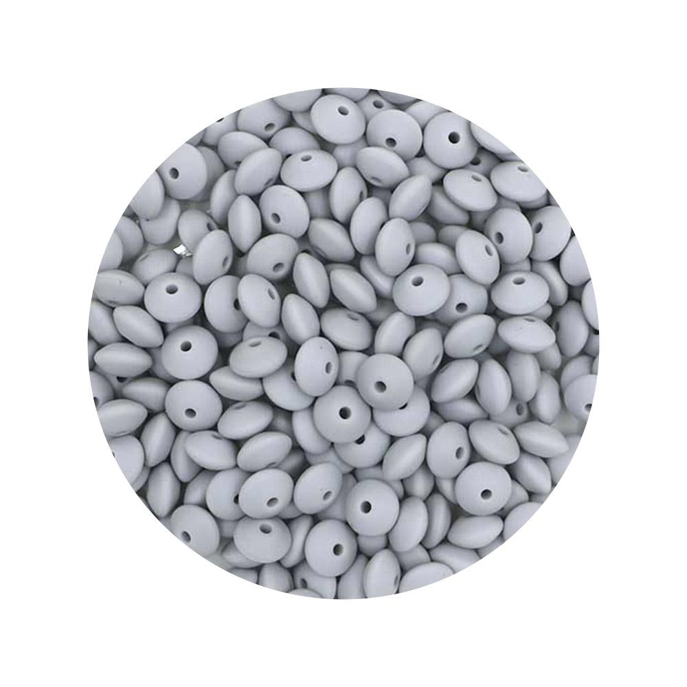 100Pcs 12mm Silicone Lentil Beads Round Spacer Beads Silicone Abacus Bead DIY Bracelet Necklace Handmade Jewelry Accessories