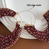 High-End Retro Versatile Ear Cuffs: Colorful Woven Hoops with 925 Silver Studs