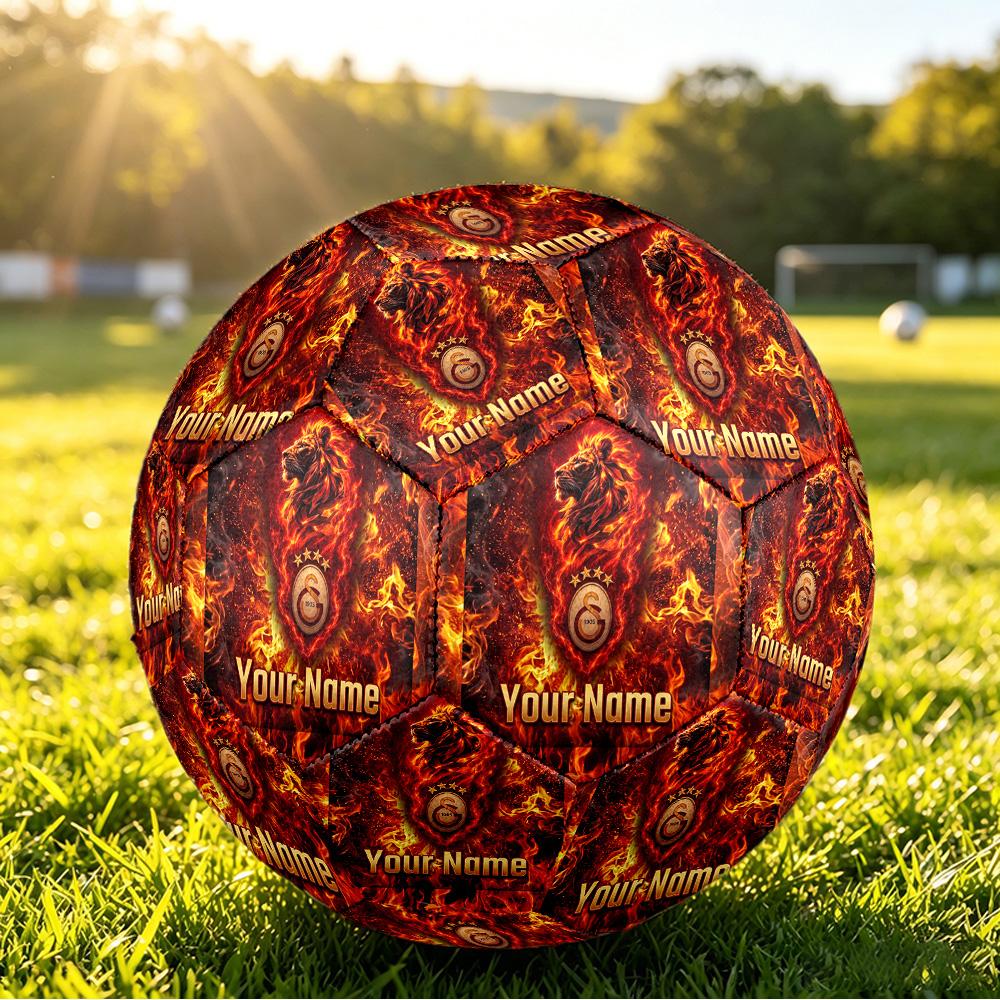 Personalized Size 5 Football Galatasaray FC Pattern Outdoor Game Sports Ball Gift