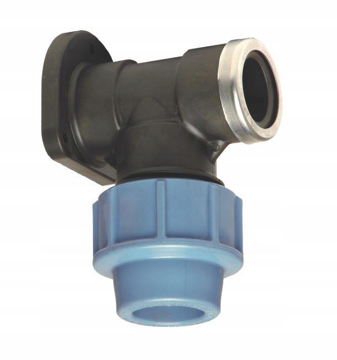 Pe Kolano Z Łapkami Naścienne 25Mm X 3/4 Gw