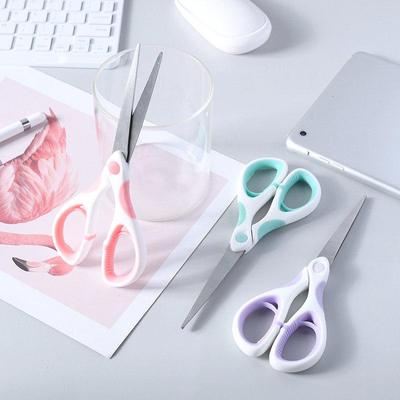 Macaron Color Two-Tone Student Stationery Scissors - Air Cushion, Labor-Saving, Manual Use