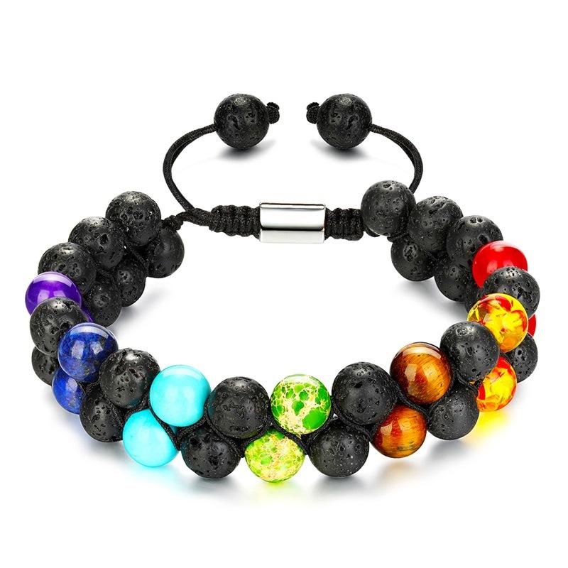 JYL TS Bracelet Inlaid  Open Style Attracts Sophistication & Charm Double layer seven vein