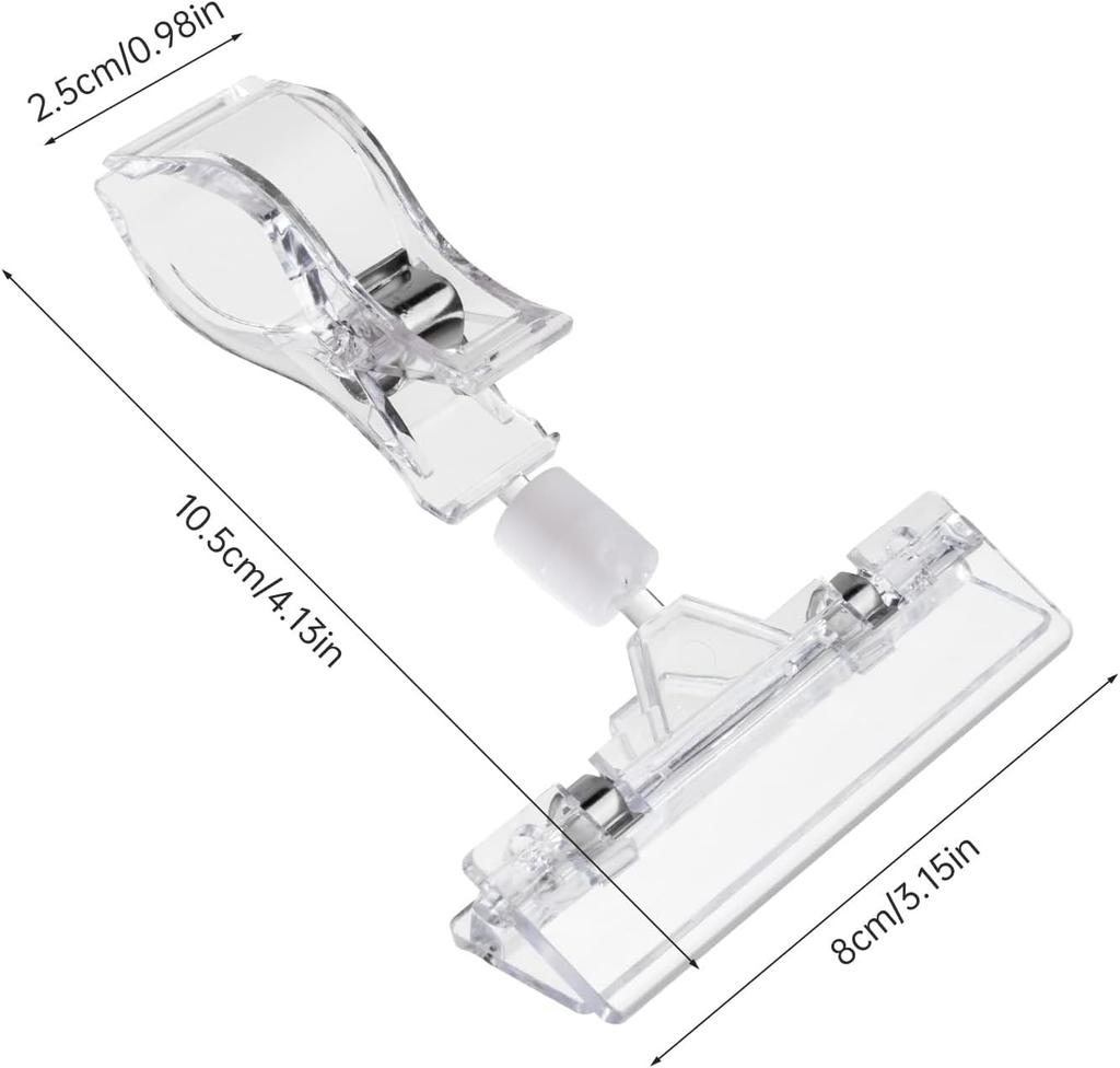 Xiaomi 10/5PC Sign Clips for Retail Display Double Sided Sign Holder Clips Clear Acrylic Price Sign Clamps Merchandising Rotatable Clip